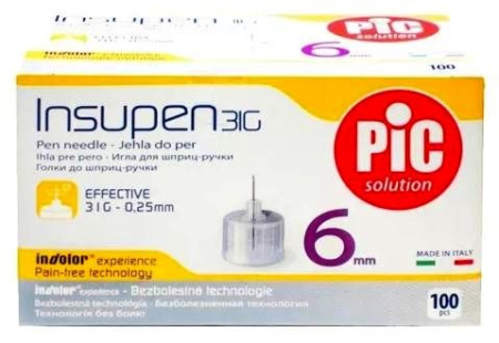 ИГЛЫ INSUPEN К ШПРИЦ-РУЧКЕ 31G 1/4 0,25Х6ММ N100