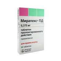 Мирапекс ПД таб.пролонг.высвоб. 0,375мг N10