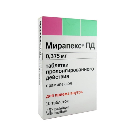 Мирапекс ПД таб.пролонг.высвоб. 0,375мг N10