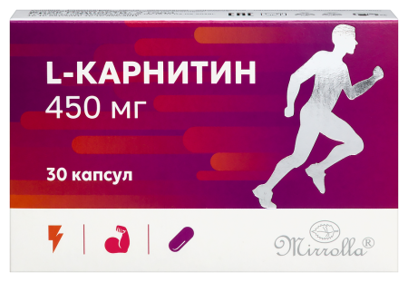 MIRROLLA L-КАРНИТИН 450МГ N30 КАПС МАССОЙ 470МГ