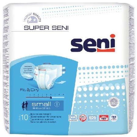 SENI SUPER ПОДГУЗНИКИ ДЛЯ ВЗРОСЛЫХ РАЗМЕР SMALL ОБХВАТ ТАЛИИ 55-80 N10
