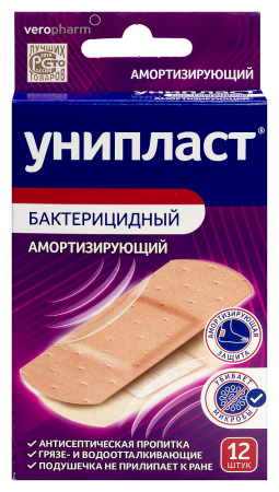 Пластырь бактерицидный Унипласт амортизир N12