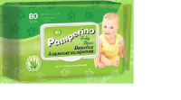 Салфетки влажные Рamperino с Алое Вера (детские) клапан 80 шт [М]