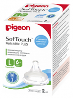 PIGEON SOFTOUCH PERISTALTIC PLUS СОСКА СИЛИКОНОВАЯ ДЛЯ БУТЫЛОЧКИ ДЛЯ КОРМЛЕНИЯ 3+/M N2 /АКЦИЯ за 1 шт./