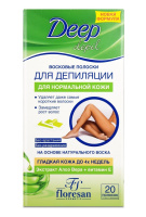 FLORESAN DEEP DEPIL ВОСКОВЫЕ ПОЛОСКИ ДЛЯ ДЕПИЛЯЦИИ НОРМАЛЬНОЙ КОЖИ С АЛОЭ ВЕРА N20