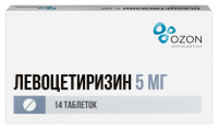 ЛЕВОЦЕТИРИЗИН 5 МГ N14 ТАБЛ П/ПЛЕН/ОБОЛОЧ/БЛИСТЕР /ОЗОН/