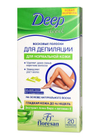 FLORESAN DEEP DEPIL ВОСКОВЫЕ ПОЛОСКИ ДЛЯ ДЕПИЛЯЦИИ НОРМАЛЬНОЙ КОЖИ С АЛОЭ ВЕРА N20
