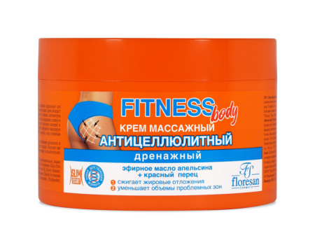 FLORESAN ФИТНЕС BODY КРЕМ МАССАЖНЫЙ АНТИЦЕЛЛЮЛИТНЫЙ ДРЕНАЖНЫЙ 500МЛ