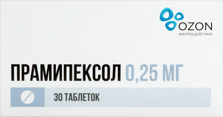 Прамипексол табл 0,25 мг х30