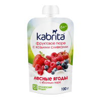 KABRITA ПЮРЕ ФРУКТОВОЕ ЛЕСНЫЕ ЯГОДЫ С ЯБЛОЧНЫМ ПЮРЕ С КОЗЬИМИ СЛИВКАМИ 100,0