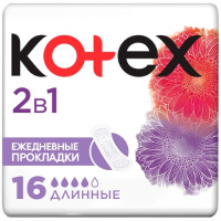 Прокладки ежедневные Котекс 2в1 экстра защита длинные N16