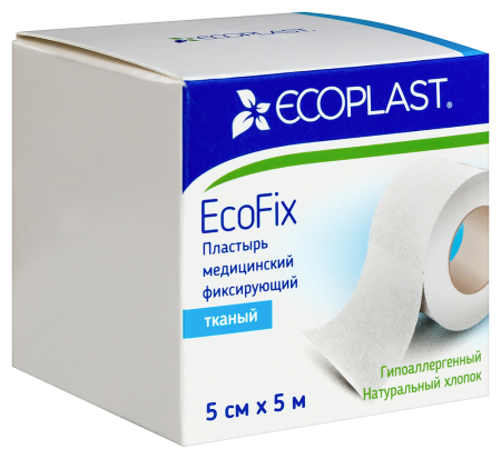 ECOPLAST ПЛАСТЫРЬ МЕДИЦИНСКИЙ ФИКСИРУЮЩИЙ ТКАНЕВЫЙ ECOFIX 5X5