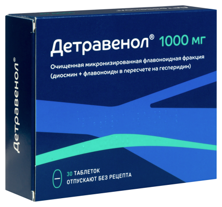 Детравенол таб. п/п/о 1000мг №30