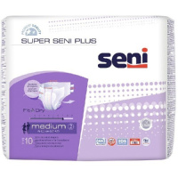SENI SUPER PLUS ПОДГУЗНИКИ ДЛЯ ВЗРОСЛЫХ РАЗМЕР MEDIUM ОБХВАТ ТАЛИИ 75-110 N10