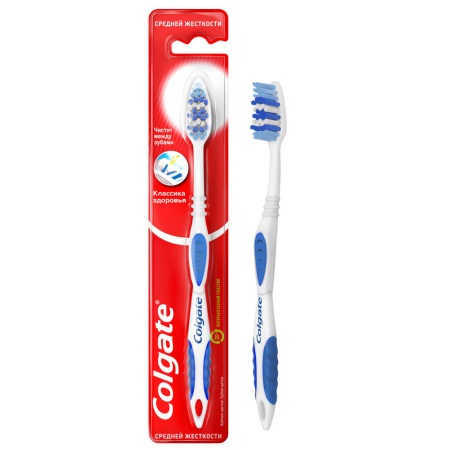 COLGATE КЛАССИКА ЗДОРОВЬЯ СРЕДНЕЙ ЖЕСТКОСТИ ЗУБНАЯ ЩЕТКА