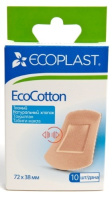 ECOPLAST ПЛАСТЫРЬ МЕДИЦИНСКИЙ ТКАНЫЙ (НАБОР) ECOCOTTON 72Х38ММ N10