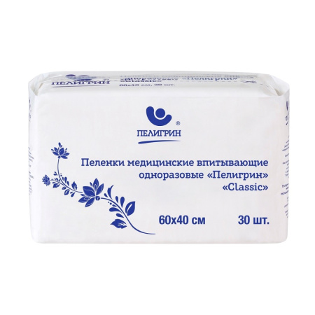ПЕЛИГРИН CLASSIC ПЕЛЕНКИ ВПИТЫВАЮЩИЕ ОДНОРАЗОВЫЕ 40Х60 N30