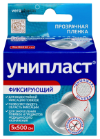 ЛЕЙКОПЛАСТЫРЬ УНИПЛАСТ ФИКСИРУЮЩИЙ ПЛЕНКА 5Х500СМ /ПРОЗРАЧНЫЙ/