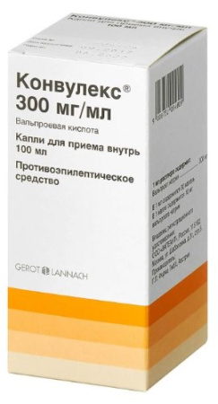 КОНВУЛЕКС 300 МГ/МЛ 100МЛ ФЛАК КАПЛИ Д/ПРИЕМА ВНУТРЬ