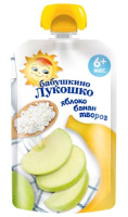 БАБУШКИНО ЛУКОШКО ПЮРЕ ИЗ ЯБЛОК И БАНАНОВ С ТВОРОГОМ ДЛЯ ДЕТСКОГО ПИТАНИЯ 90,0