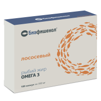 РЫБИЙ ЖИР БИАФИШЕНОЛ ЛОСОСЕВЫЙ N100 КАПС МАССОЙ 0,35Г