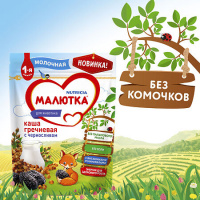 МАЛЮТКА КАША МОЛОЧНАЯ ГРЕЧНЕВАЯ С ЧЕРНОСЛИВОМ 220,0