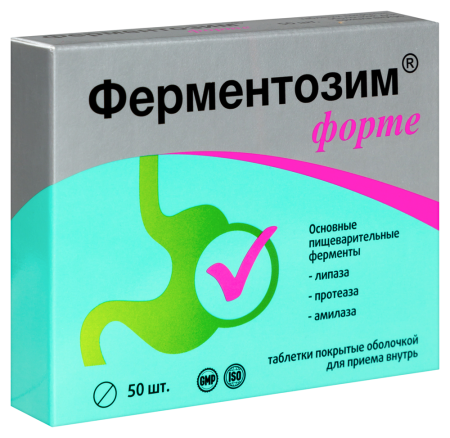 ФЕРМЕНТОЗИМ ФОРТЕ N50 ТАБЛ ПО 170МГ