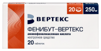 ФЕНИБУТ-ВЕРТЕКС 250 МГ N20 ТАБЛ/БЛИСТЕР