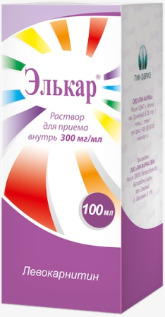Элькар р-р д/пр.вн. 300мг/мл 100мл фл.с мерн.стак.