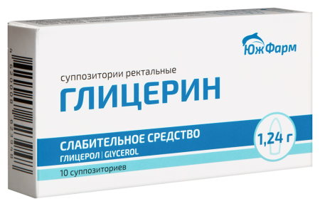 ГЛИЦЕРИН 1,24 N10 СУПП РЕКТ/ЮЖФАРМ/