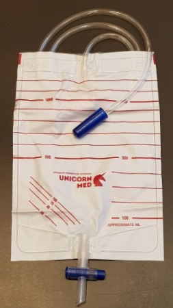МОЧЕПРИЕМНИК ОДНОРАЗОВЫЙ СТЕРИЛЬНЫЙ С КРЕСТОВЫМ КРАНОМ С ПРИВОДНОЙ ТРУБКОЙ 1000МЛ N1