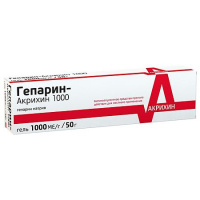 Гепарин-Акрихин 1000 гель д/наружн. прим. 1тыс.МЕ/1г 50г N1