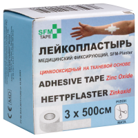 ЛЕЙКОПЛАСТЫРЬ SFM-PLASTER МЕДИЦИНСКИЙ ФИКСИРУЮЩИЙ ТКАНЕВЫЙ 3X500СМ