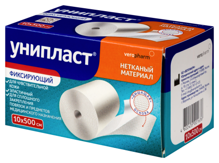 Пластырь Унипласт 10х500см (фиксирующий на нетканой сетчатой основе)