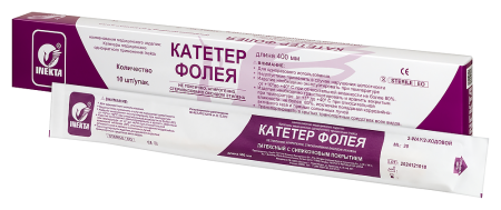 КАТЕТЕР ФОЛЕЯ INEKTA ЛАТЕКСНЫЙ С СИЛИКОНОВЫМ ПОКРЫТИЕМ 2-ХОДОВЫЙ CH24 30МЛ N10