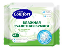 SMART COMFORT ТУАЛЕТНАЯ БУМАГА ВЛАЖНАЯ С ЭКСТРАКТОМ АЛОЭ ВЕРА N42