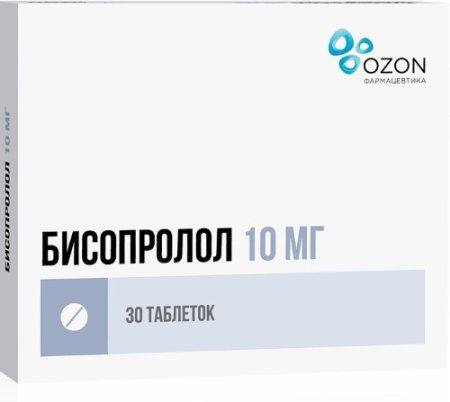 Бисопролол таб. п.п.о. 10мг N30
