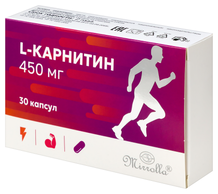 MIRROLLA L-КАРНИТИН 450МГ N30 КАПС МАССОЙ 470МГ