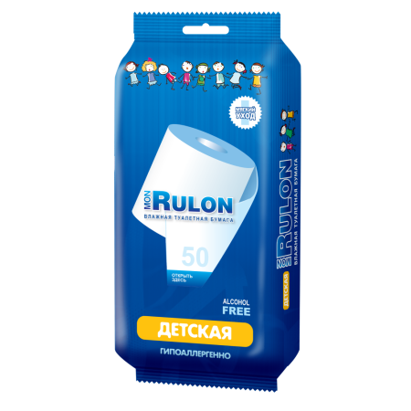 MON RULON БУМАГА ТУАЛЕТНАЯ ВЛАЖНАЯ ДЛЯ ДЕТЕЙ N50