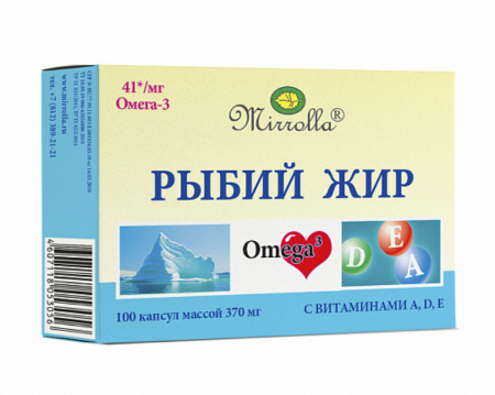 Рыбий жир мирролла капс. вит Е 0,37г N100