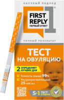 ТЕСТ ПОЛОСКА ДЛЯ ОПРЕДЕЛЕНИЯ ВРЕМЕНИ ОВУЛЯЦИИ FIRST REPLY ПЕРВЫЙ ОТВЕТ N5+1 В ТЕСТ ПОДАРОК