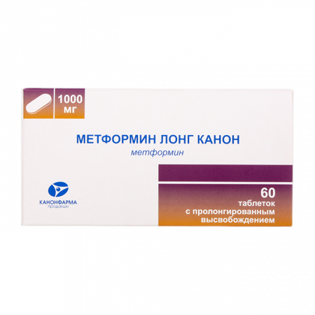 Метформин лонг канон таб.пролонг.высвоб. 1000мг N60
