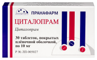 ЦИТАЛОПРАМ 10 МГ N30 ТАБЛ П/ПЛЕН/ОБОЛОЧ /ПРАНАФАРМ/