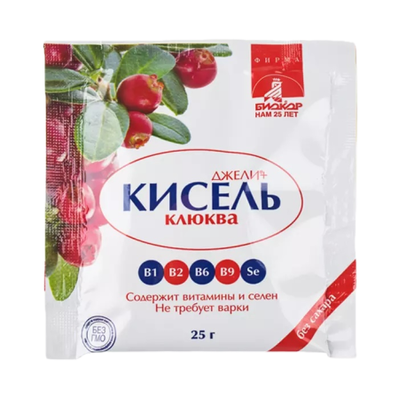 ДЖЕЛИ+ КИСЕЛЬ КЛЮКВА 25,0 ПОРОШОК ГРАНУЛИРОВАННЫЙ