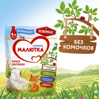 МАЛЮТКА КАША МОЛОЧНАЯ РИСОВАЯ 220,0