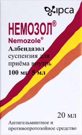Немозол сусп. д/пр. внут. 100мг/5мл 20мл №1 фл. пласт.