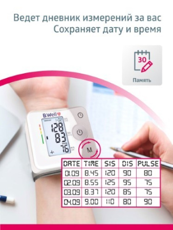 Тонометр B.Well MED-57 автомат на запястье
