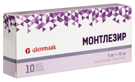 Монтлезир таб. п.п.о. 5мг+10мг N10