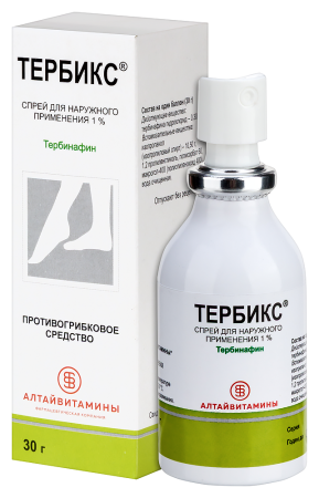 Тербикс спрей д/наруж прим 1 % баллон 30 г х1
