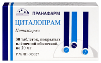 Циталопрам таб. п.п.о. 20мг N30